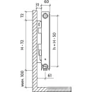 Стальной панельный радиатор Royal Thermo Ventil Compact VC11-500-800 (Bianco Traffico)