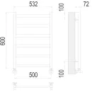 Полотенцесушитель TERMINUS Аврора П6 500х600 бп 500