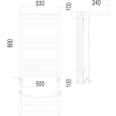 Полотенцесушитель TERMINUS Енисей П10 500x800 с полкой нп