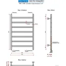 Полотенцесушитель Ростела Экспи Квадро V30 1/2" 7 перекладин 50x80 см (хром)