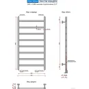 Полотенцесушитель Ростела Экспи Квадро V30 1/2" 8 перекладин 50x100 см (хром)