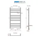 Полотенцесушитель Ростела Квадро V 30 1/2" 10 перекладин 50х60 см (черный)