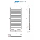 Полотенцесушитель Ростела Квадро V 50 1/2" 10 перекладин 50х60 см (черный)