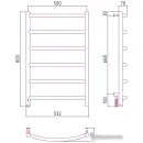 Полотенцесушитель Сунержа Галант 4.0 800х500 МЭМ левый 00-0830-8050