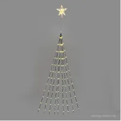 Новогодняя гирлянда Neon-Night Роса с макушкой на елку эффект водопада 9х2 м 315-896 (теплый белый)