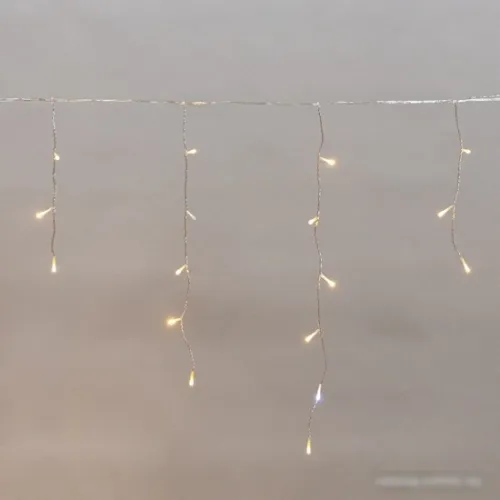 Гирлянда бахрома Neon-Night Айсикл 25х0.6 м 255-596 (теплый белый)