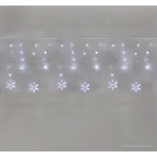 Новогодняя гирлянда Neon-Night Бахрома со снежинками 2.4х0.9 м 255-075 (белый)