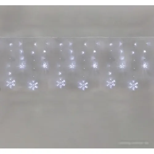 Новогодняя гирлянда Neon-Night Бахрома со снежинками 2.4х0.9 м 255-075 (белый)