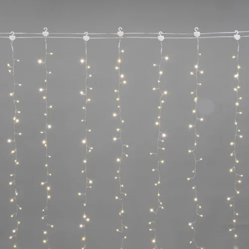 Световой дождь Neon-Night занавес из росы Фейерверк 3х2м 315-856 (теплый белый)