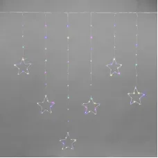 Световой дождь Neon-Night занавес из росы с фигурами Звезд 315-849 (мультиколор)