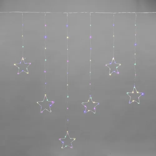 Световой дождь Neon-Night занавес из росы с фигурами Звезд 315-849 (мультиколор)
