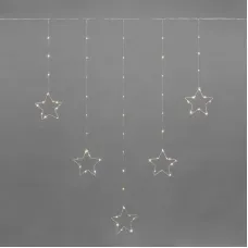 Световой дождь Neon-Night занавес из росы с фигурами Звезд 315-846 (теплый белый)