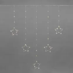 Световой дождь Neon-Night занавес из росы с фигурами Звезд 315-846 (теплый белый)