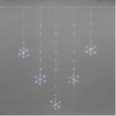 Световой дождь Neon-Night занавес из росы с фигурами Снежинок 315-845 (белый)