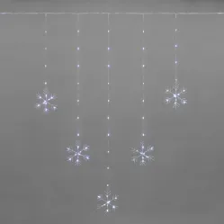 Световой дождь Neon-Night занавес из росы с фигурами Снежинок 315-845 (белый)