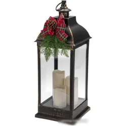 Новогодняя гирлянда Neon-Night Декоративный фонарь бронзовый 24х24х65 см 513-049 (теплый белый)