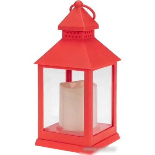 Новогодняя гирлянда Neon-Night Декоративный фонарь красный 10.5х10.5х24 см 513-059 (теплый белый)