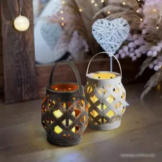 Декорация Neon-night Декоративный фонарь со свечкой 14х14х16,5 см (белый) 12 шт