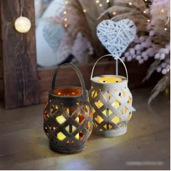 Декорация Neon-night Декоративный фонарь со свечкой 14х14х16,5 см (белый) 12 шт