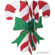 Елочные игрушки Neon-night Карамельная палочка 3D (89x78 см, белый/красный) [502-391]