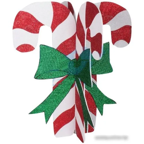 Елочные игрушки Neon-night Карамельная палочка 3D (89x78 см, белый/красный) [502-391]