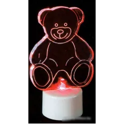 2D-фигура Neon-night Мишка 2D на подставке, RGB [501-047]