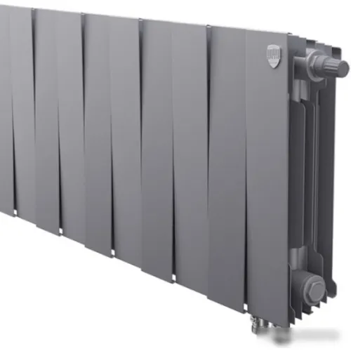 Биметаллический радиатор Royal Thermo PianoForte 300 Silver Satin (10 секций) нижнее подключение