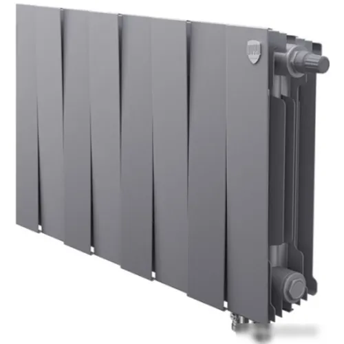 Биметаллический радиатор Royal Thermo PianoForte 300 Silver Satin (8 секций) нижнее подключение