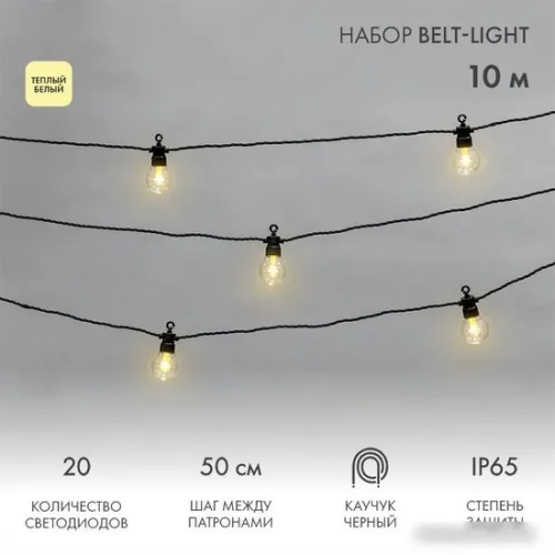 Новогодняя гирлянда Neon-Night Уличная Лофт 10 м 331-355 (теплый белый)