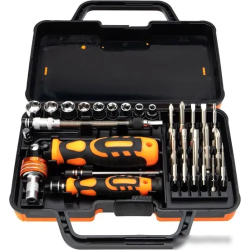 Набор отвертка с битами и головками Kranz KR-12-4778 (31 предмет)