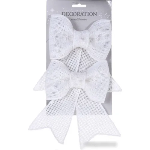 Елочная игрушка Koopman Бант CAA006720 (2 шт, белый)