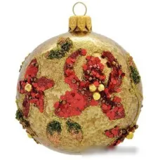 Елочная игрушка Орбитал 20357 (золотистый/красный) 200-028-1