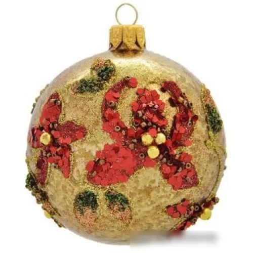 Елочная игрушка Орбитал 20357 (золотистый/красный) 200-028-1