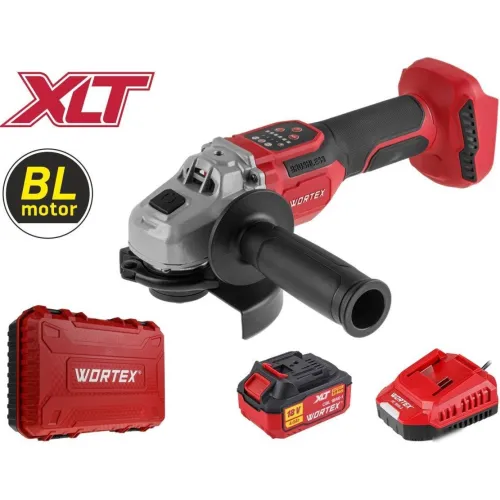 Угловая шлифмашина Wortex CAG 1812-2 SE SET 1334919 (с 1-им АКБ, кейс)