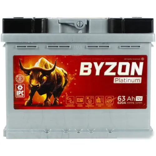 Автомобильный аккумулятор BYZON Platinum R+ (63 А·ч)