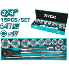 Набор трещотка с головками Total THT341151 (15 предметов)